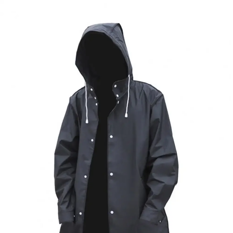 Manteau de pluie homme long imperméable avec capuche et poches