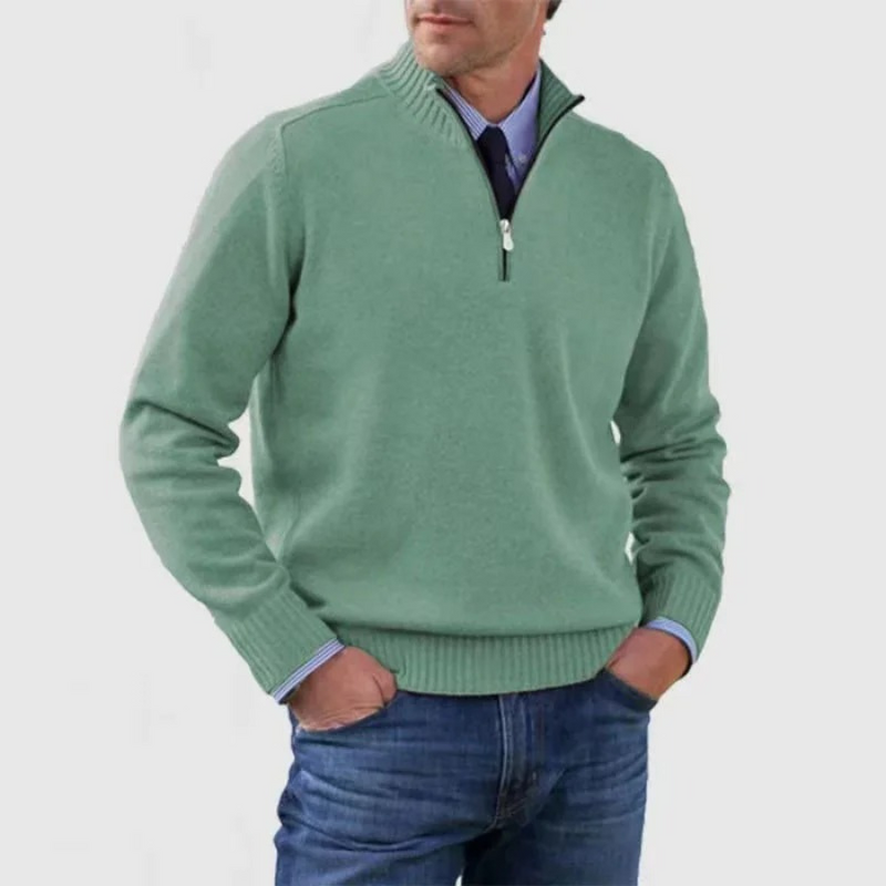 Pull zippé homme - Elégant pull en maille avec fermeture éclair