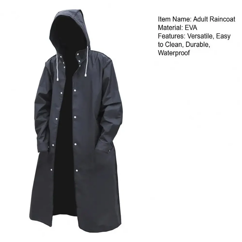 Manteau de pluie homme long imperméable avec capuche et poches