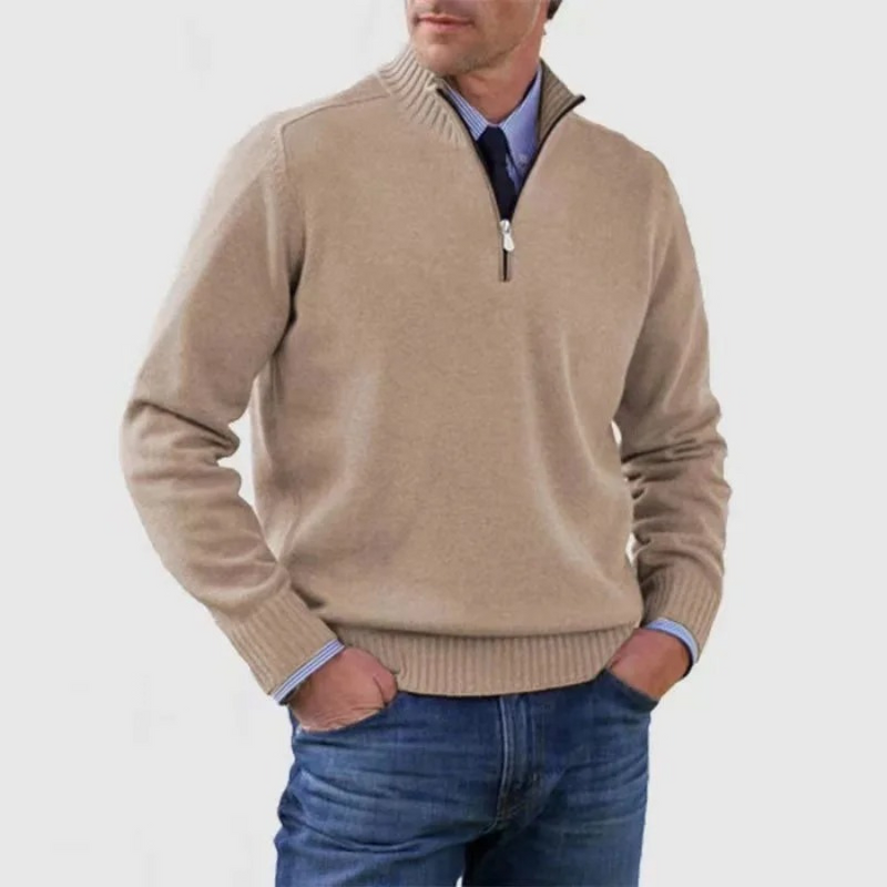 Pull zippé homme - Elégant pull en maille avec fermeture éclair