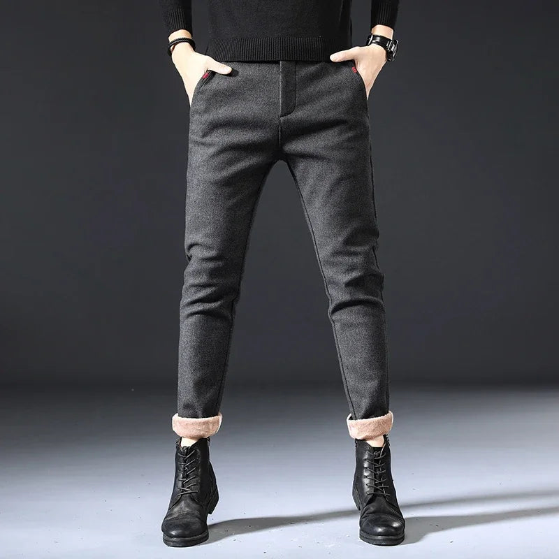 Amédée - Pantalon extra-stretch noir-gris pour hommes