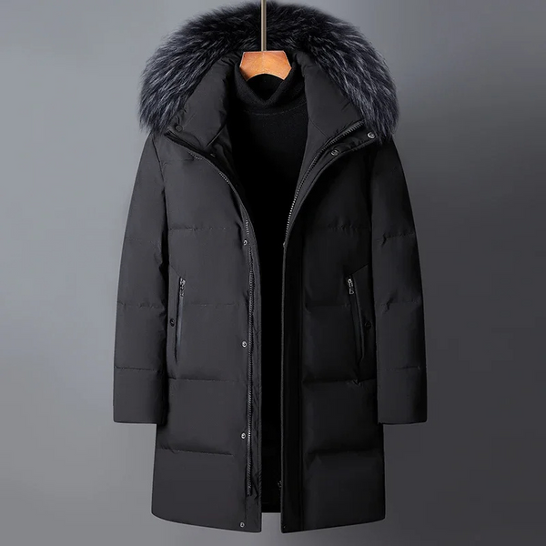 Manteau d'hiver parka homme avec capuche en fourrure