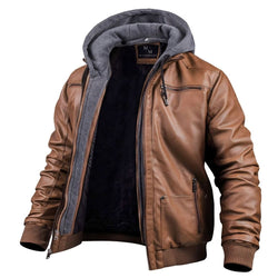 Benjamin | Veste d'hiver stylée en cuir premium avec capuche