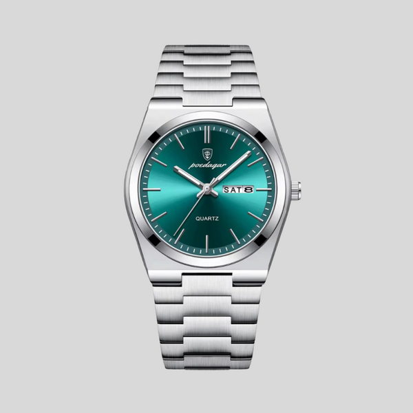 Montre chronographe homme 41 mm acier inoxydable | Cadran noir ou argent, élégance sportive | Fogella