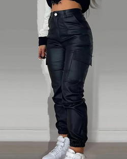 Pantalon cargo en cuir - Chic - Fogella - Élégant et pratique