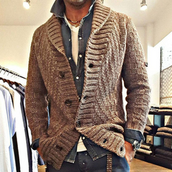 Odin | Homme Tricoté Cardigan | Bouton en bas