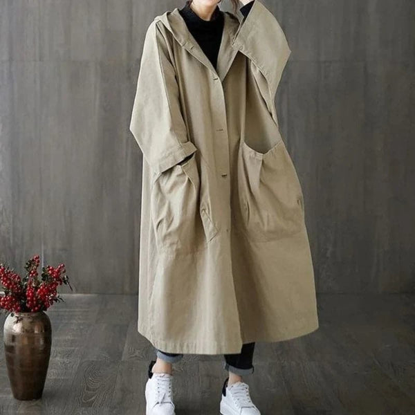 Célina - Trench oversized avec grandes poches latérales