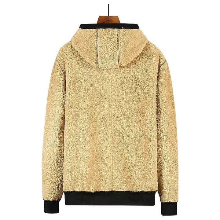 TOMMY - Sweat à Capuche Zippé en Fleece avec Laines de Mouton