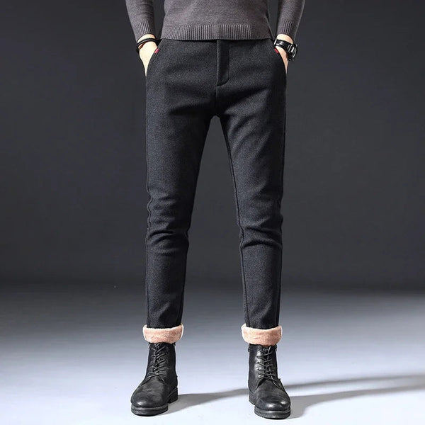 Amédée - Pantalon extra-stretch noir-gris pour hommes