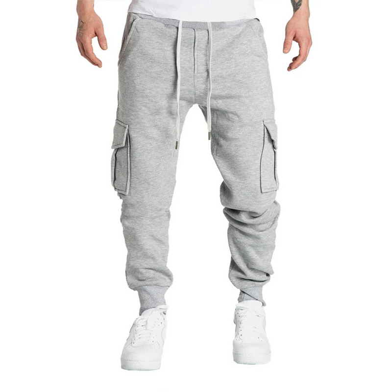 Cordon de serrage à la taille en vrac coton tissu pantalon cargo homme