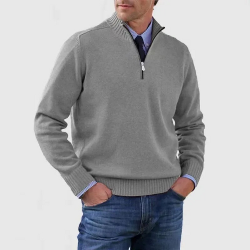 Pull zippé homme - Elégant pull en maille avec fermeture éclair