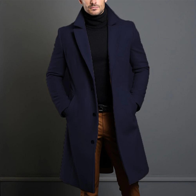 Chris - Trench-coat Long Décontracté pour Hommes