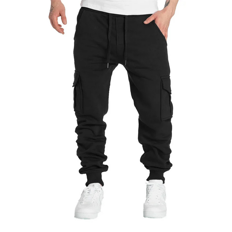 Cordon de serrage à la taille en vrac coton tissu pantalon cargo homme