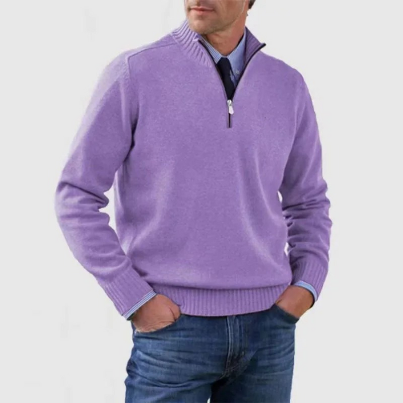 Pull zippé homme - Elégant pull en maille avec fermeture éclair