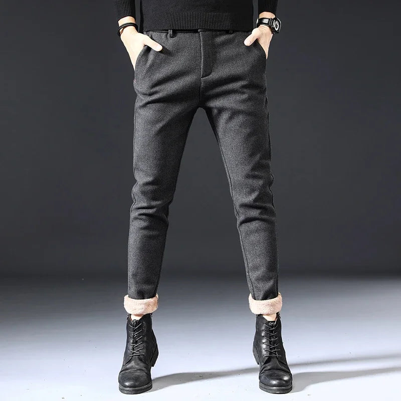 Amédée - Pantalon extra-stretch noir-gris pour hommes