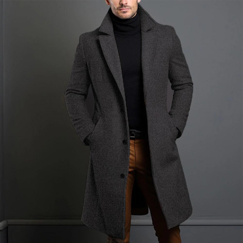 Chris - Trench-coat Long Décontracté pour Hommes