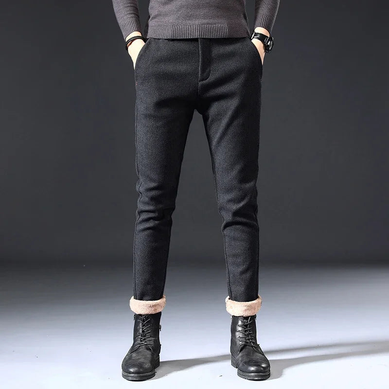 Amédée - Pantalon extra-stretch noir-gris pour hommes