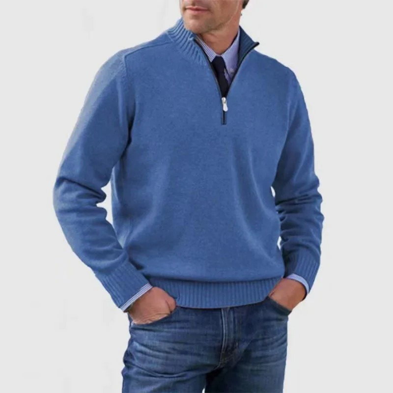 Pull zippé homme - Elégant pull en maille avec fermeture éclair