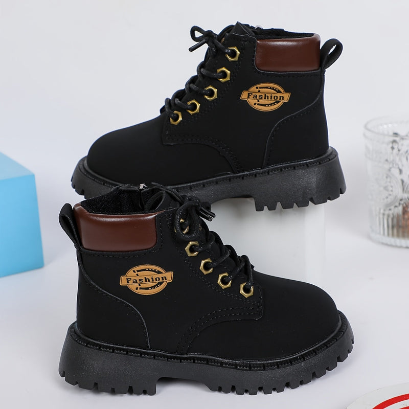 Bottes cool pour garçons avec fermeture éclair et semelle antidérapante durable