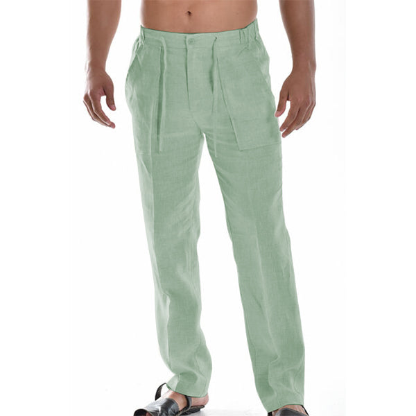 Pantalon d'été en lin respirant pour homme - Confort et fraîcheur - Fogella - Idéal pour les journées chaudes avec une sensation de légèreté - Tissu aéré et coupe décontractée