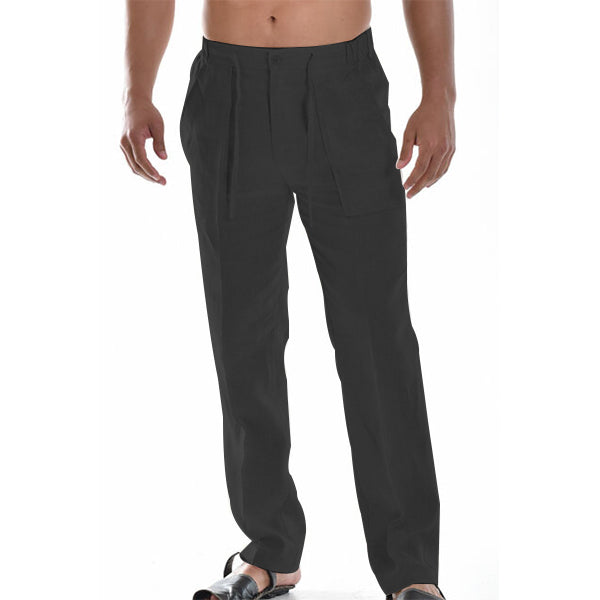 Pantalon d'été en lin respirant pour homme - Confort et fraîcheur - Fogella - Idéal pour les journées chaudes avec une sensation de légèreté - Tissu aéré et coupe décontractée