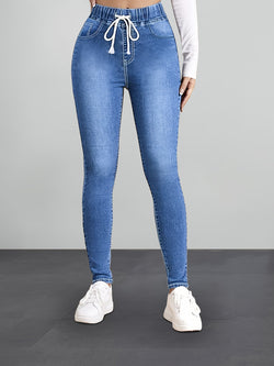 Sophie -  Femme Jean Bleu Délavé Confort Stretch