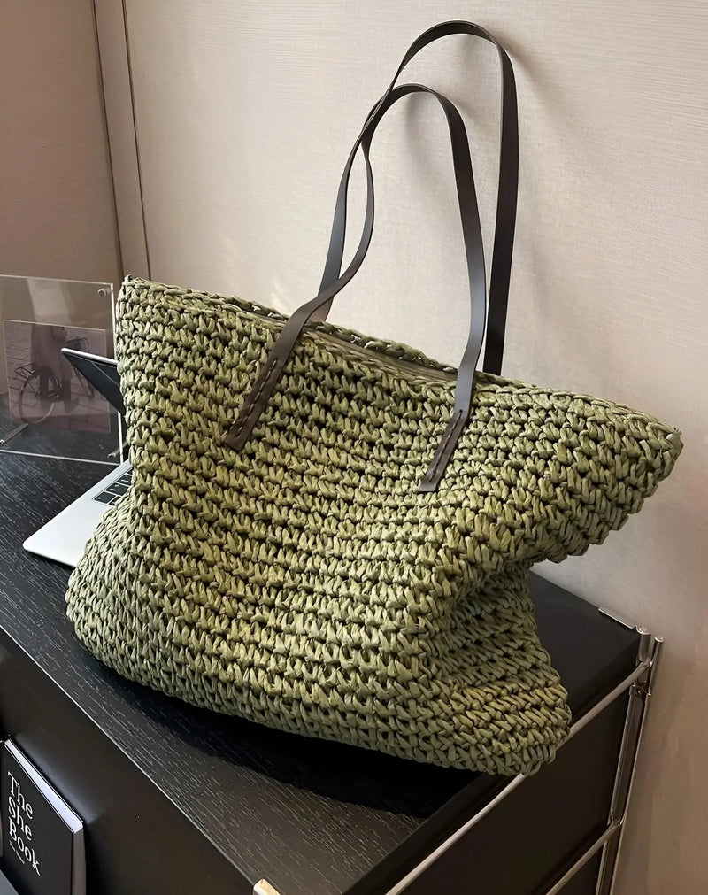 Celeste - Shopper Tissée Élégante avec Anses Longues