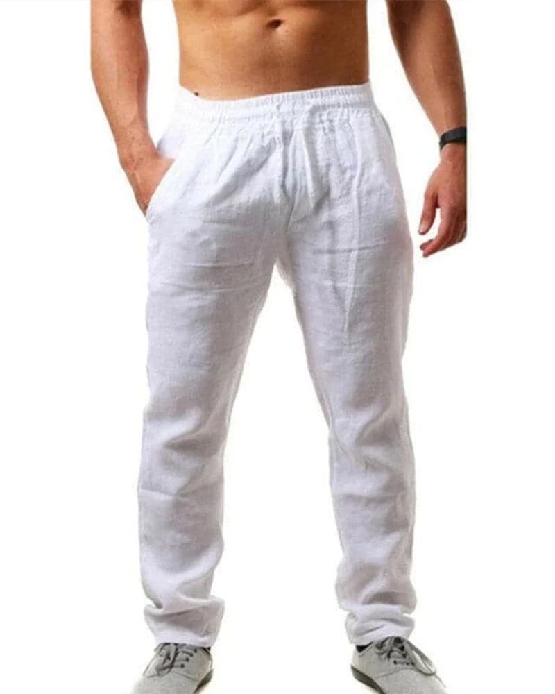 Vincen - Pantalon en coton respirant uni