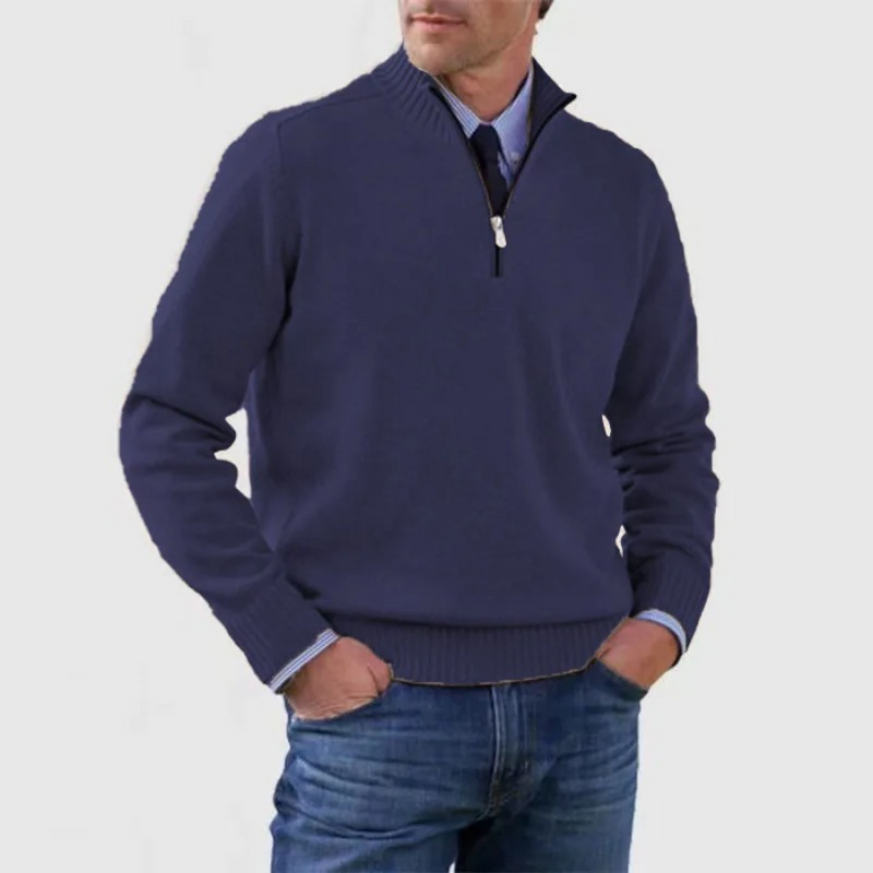 Pull zippé homme - Elégant pull en maille avec fermeture éclair