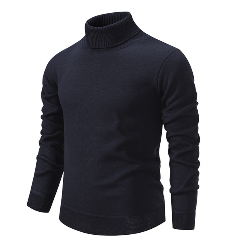 Pull col roulé en laine douce pour hommes – Confort et chaleur – Idéal pour l'hiver