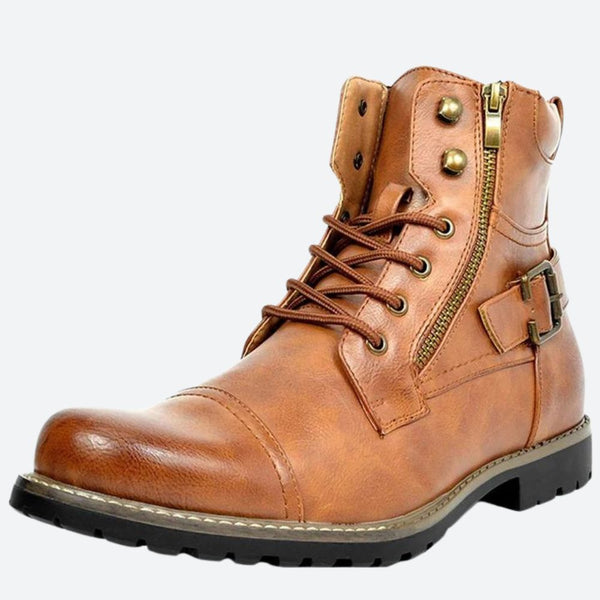 Bottes de moto en cuir véritable pour hommes - Protection et style - Fogella - Conçues pour les passionnés de moto