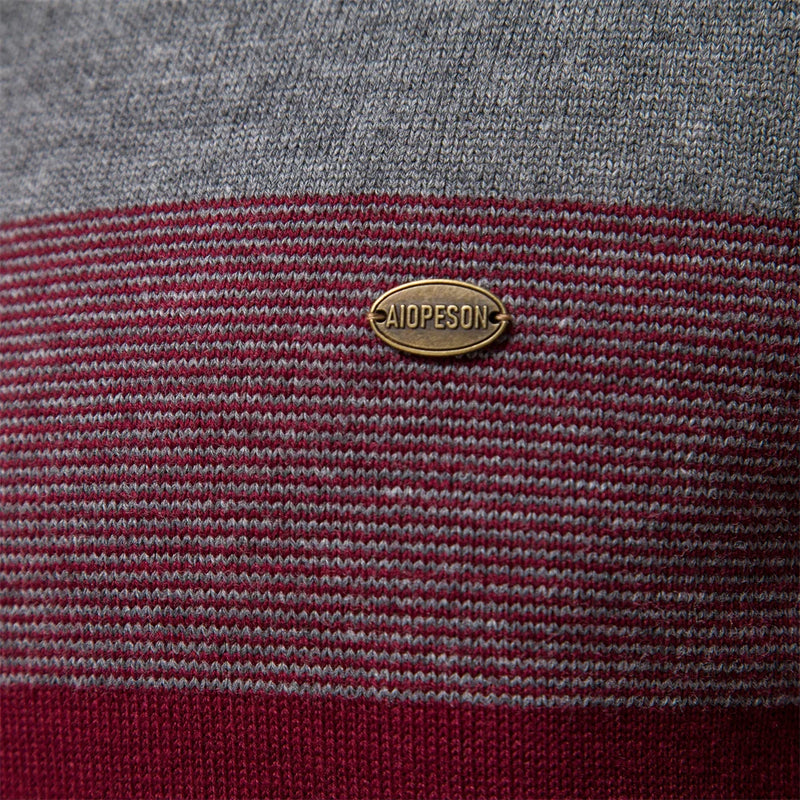 Alexandre - Pull zippé rayé Premium