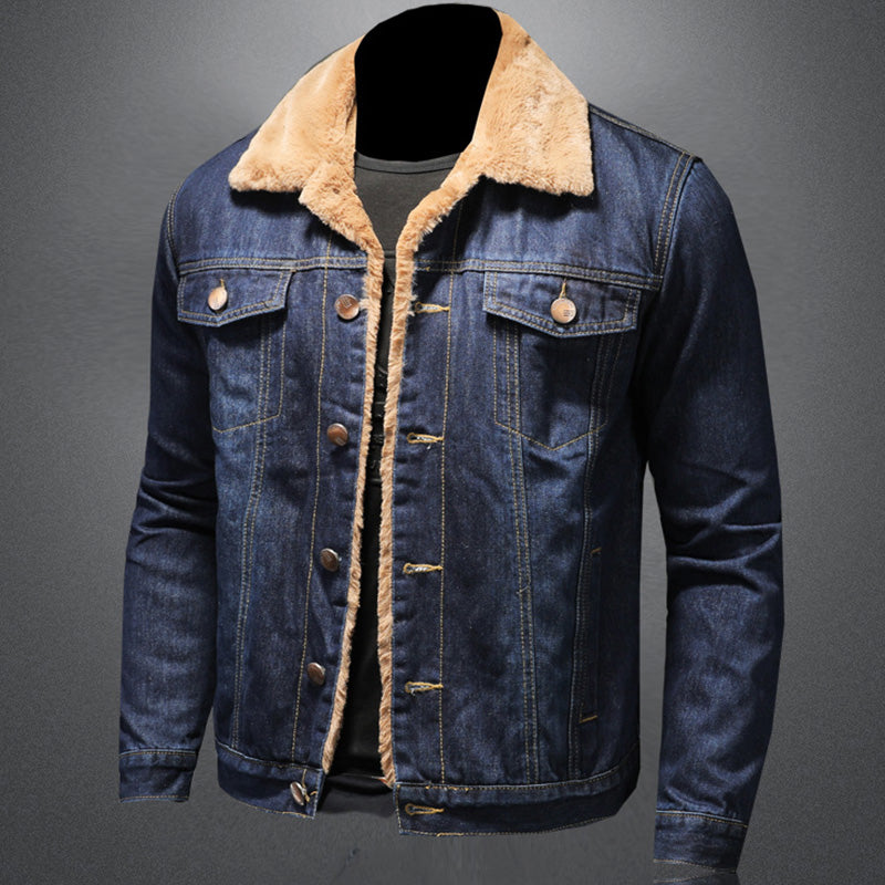 Ethan - Veste en Jean Coupe-Vent Doublée de Fleece pour Hommes