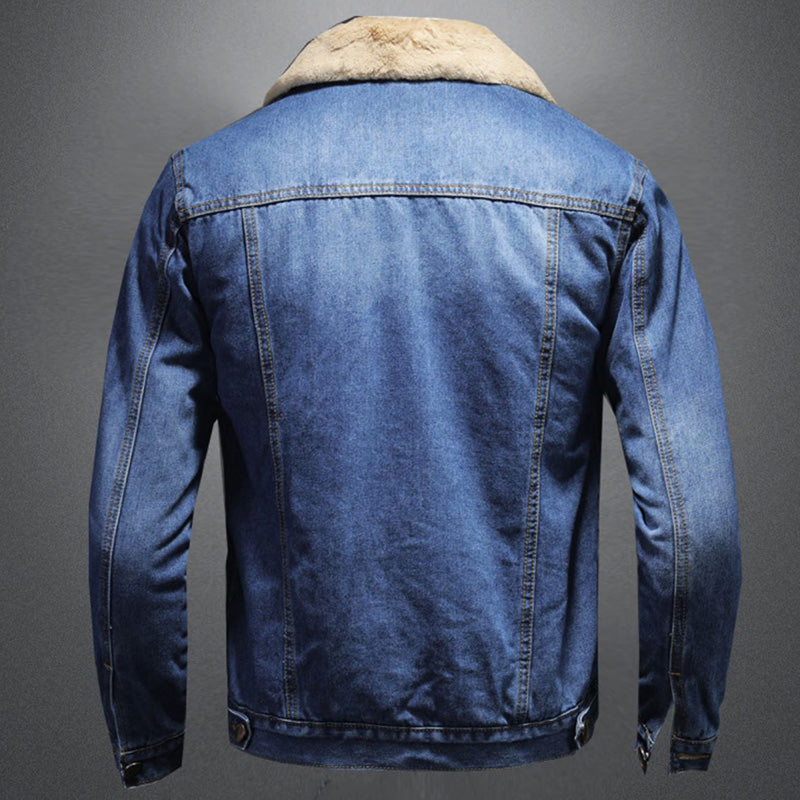 Ethan - Veste en Jean Coupe-Vent Doublée de Fleece pour Hommes