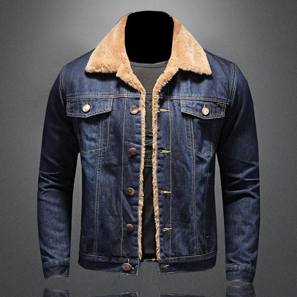 Ethan - Veste en Jean Coupe-Vent Doublée de Fleece pour Hommes