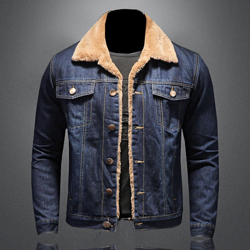 Ethan - Veste en Jean Coupe-Vent Doublée de Fleece pour Hommes