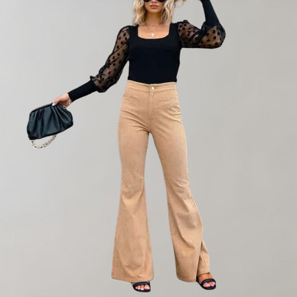 Pantalon en velours côtelé - tendance à pattes d'éléphant - Fogella - Style rétro