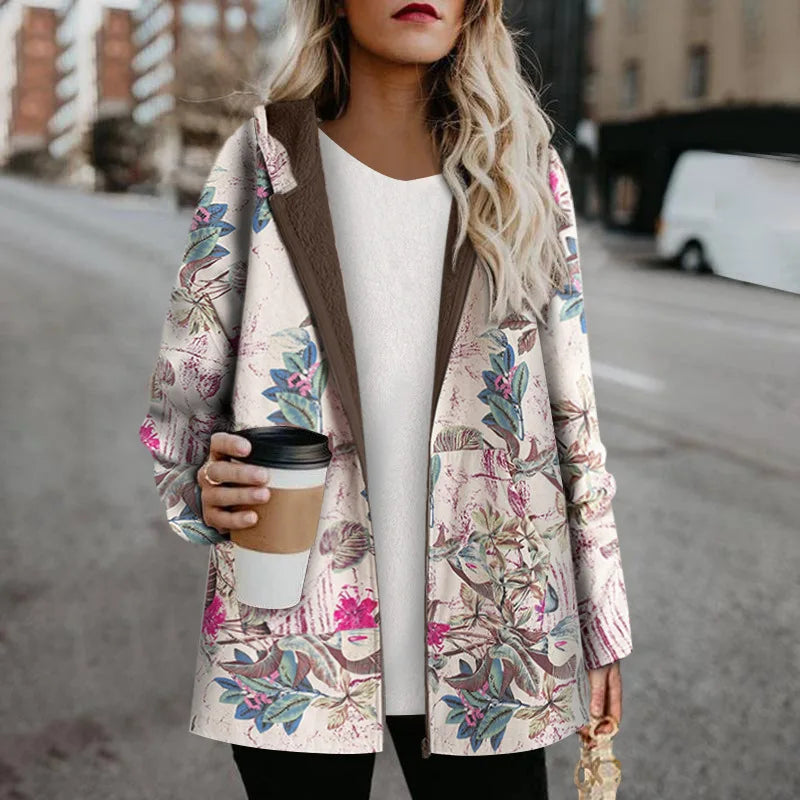 Gilet d'hiver avec imprimé floral