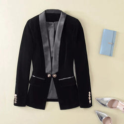 Blazer de smoking en velours avec revers en satin