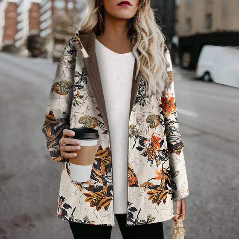 Gilet d'hiver avec imprimé floral