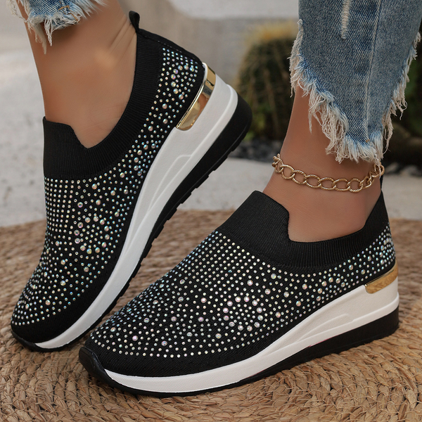 Femmes Slip-On Chaussures en strass