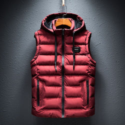 Confortable gilet d'hiver avec capuche pour hommes