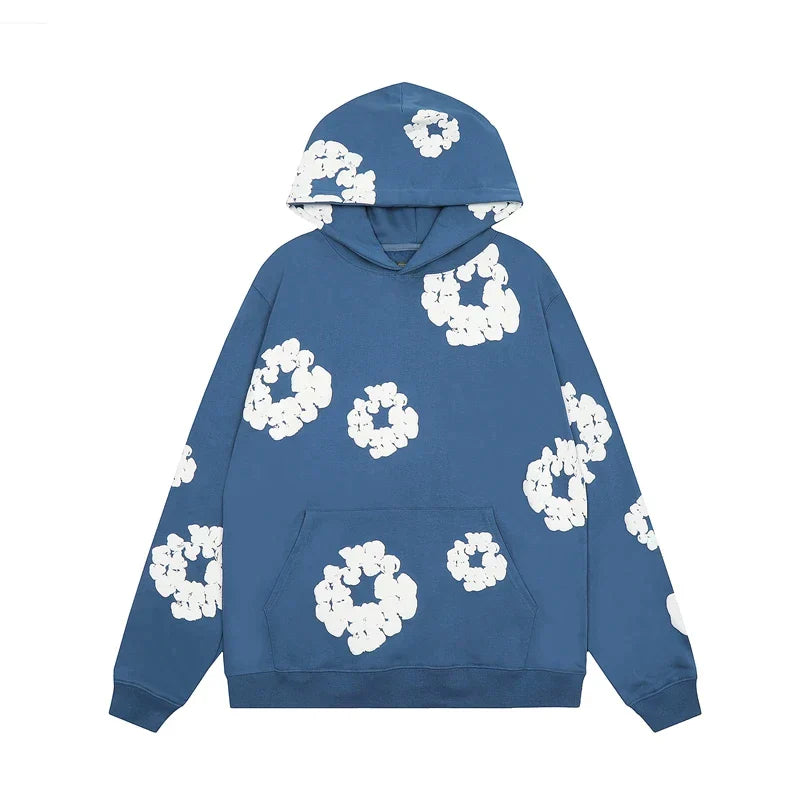 Declan - Sweat à Capuche en Denim Avec Imprimé Floral et Sweat à Capuche