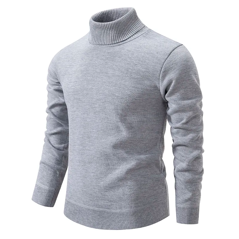 Pull col roulé en laine douce pour hommes – Confort et chaleur – Idéal pour l'hiver