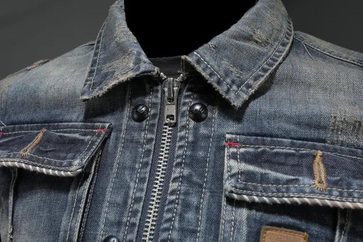 Carter - Veste en jean de style vintage pour hommes