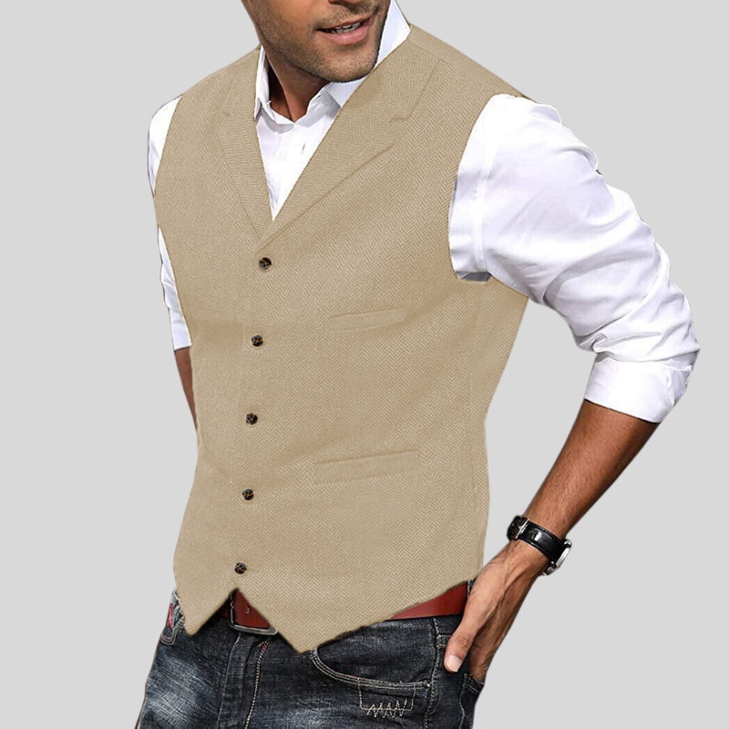 Jack - Gilet doux pour homme avec patte de boutonnage et poches latérales