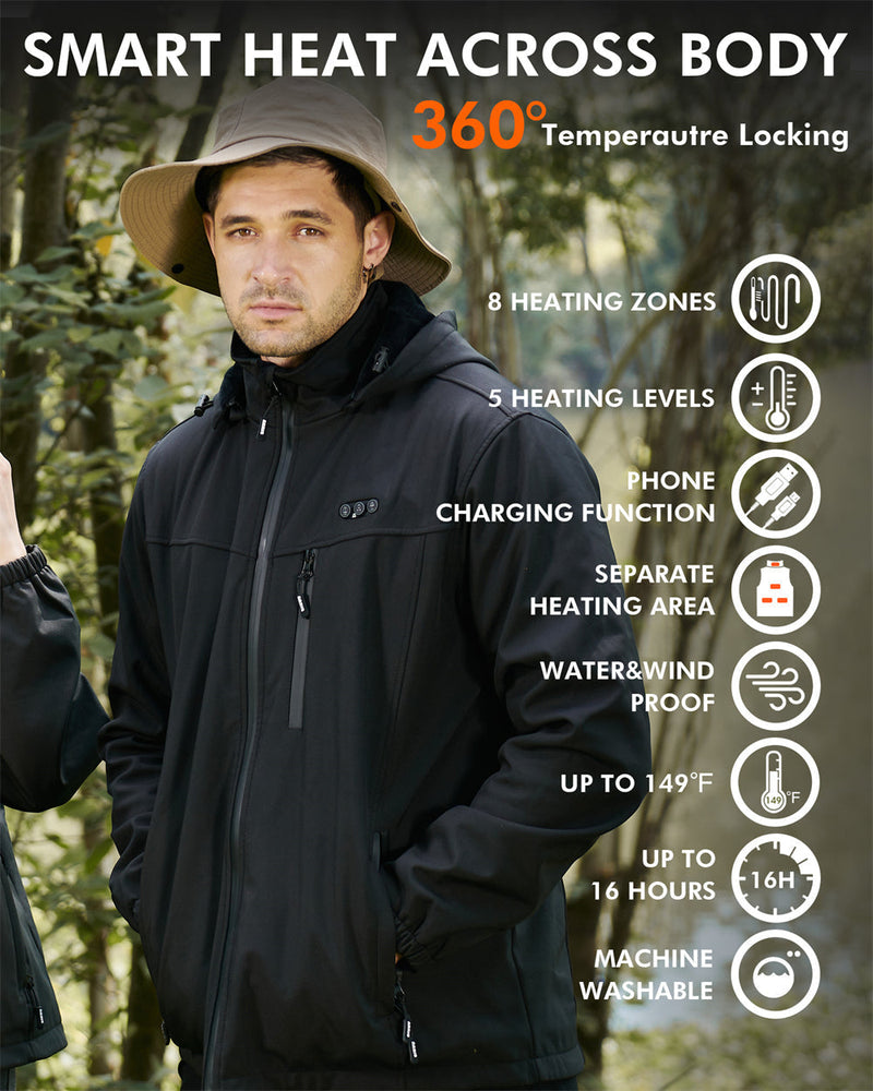 Veste chauffante pour hommes avec batterie - Chaleur portable et confort