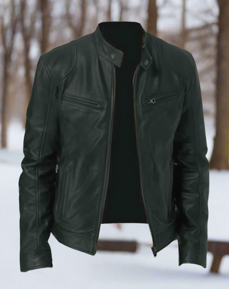 Veste en cuir confortable, durable et élégante pour homme