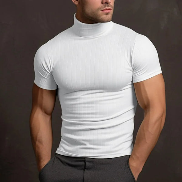 T-shirt Uni à Col Roulé Pour Homme