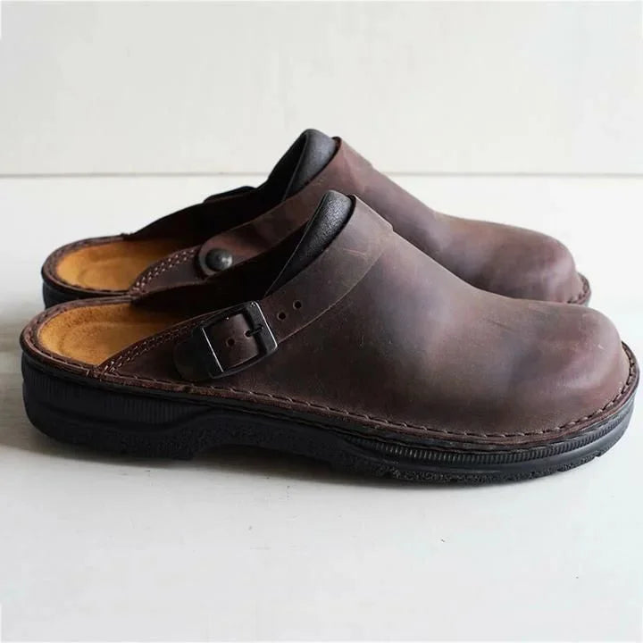 Chaussons en cuir souple pour hommes - Fogella - Pour fasciite plantaire - Confort thérapeutique